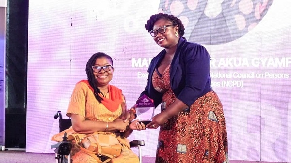 Lawyer Esther Akua Gyamfi (Left) with the award