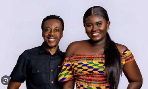 Guinness World Record singathon contender, Afua Asantewaa with her husband