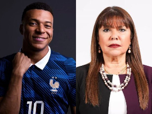 Football star Kylian Mbappe and Paraguayan senator Celeste Amarilla Football star Kylian Mbappe and Paraguayan senator Celeste Amarilla