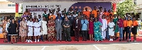 Mrs Rebecca Akufo- Addo (middle) with participants in the launch