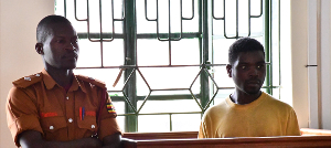 Daudi Tukamushaba in the dock at the Kabale chief magistrate’s court before he was sentenced