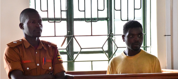 Daudi Tukamushaba in the dock at the Kabale chief magistrate’s court before he was sentenced