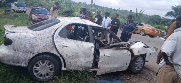 The crash involved a VIP bus and the Toyota car