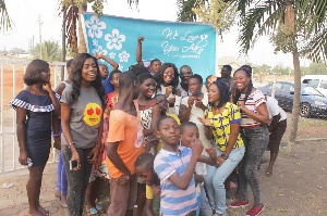Eunice Akosua Botchwey with children at the orphanage