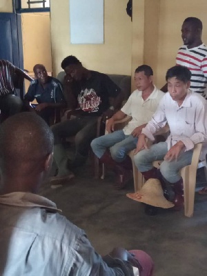 The suspects were arrested after Police and NADMO officials were given a tip-off