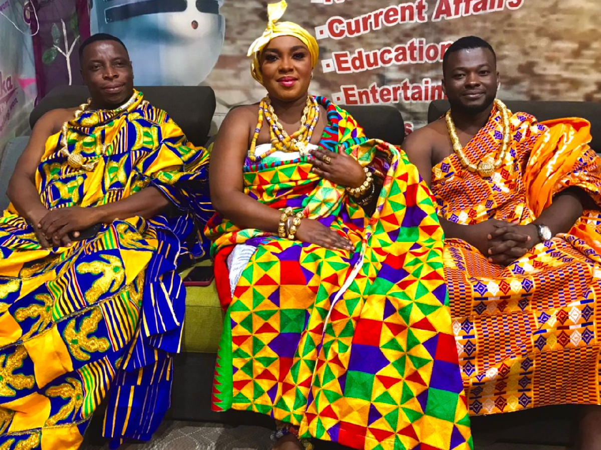 Persons clad in rich Ghanaian attire