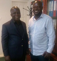 President of Techiman City Micky Charles with the CEO of Samara