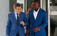 Ambassador Ali Redjel with the General Manager of the GNA, Albert Kofi Owusu