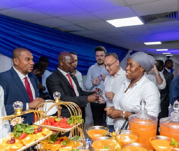 Farihan Alhassan (left) interacting with some attendees at the event