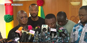 Collins Adomako-Mensah addressing the press conference