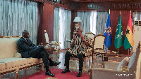 President John Dramani Mahama (R) and IFC Managing Director Makhtar Diop (L)