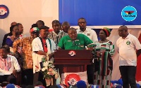 Koku Anyidoho [in green] led the NDC delegation to the NPP conference in Cape Coast