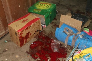 Items soiled with the blood of the victims