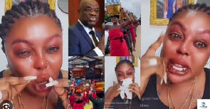 Afia Schwarzenegger weeping over the tourism ministry's plans to implement funeral tourism