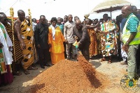 President Nana Addo Dankwa Akufo-Addo cutting sod for the phase two of Kumasi Airport project