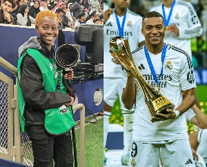 Sylvia Adorkor and Kylian Mbappe