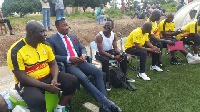Agyemang Badu with the Management Members of Black Stars B