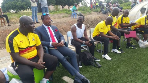 Agyemang Badu with the Management Members of Black Stars B