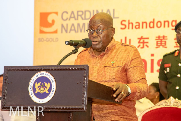 President Akufo-Addo at the launch of Cardinal Namdini Mine