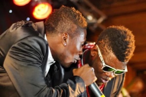 Asamoah Gyan with Castro