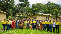 Management of the mining firm in a group photo with traditional rulers