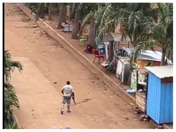 Snipped image of man shooting sporadically amid Ritz junction fire outbreak