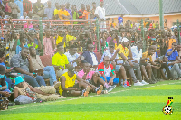 A photo fans at the newly constructed Tolon Astroturf