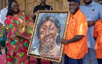 Ras Nene delivering a gift to Queen of Ashanti Kingdom, Lady Julia