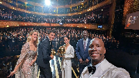 Didier Drogba (in white suit) with the 2024 Ballon d'or award winners