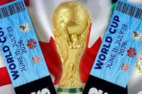 A photo of the FIFA World Cup trophy