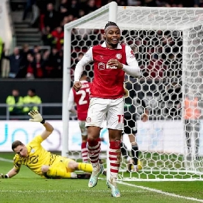 Antoine Semenyo celebrating his goal