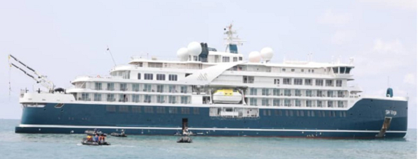 SH VEGA Cruise Ship at the Elmina Fishing Harbour