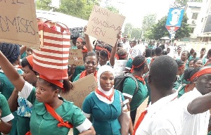 The spokesperson for the picketing nurses said they won't leave until their demands are met