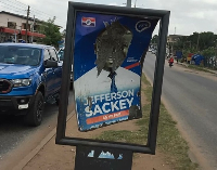 One of the destroyed billboards