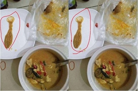 A group of friends discovered the used contraceptive in soup they were about to consume