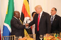 President Nana Addo Dankwa Akufo-Addo shaking hands with US President Donald Trump