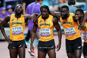 Ghana's 4x100 relay team athletes
