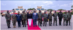 Madam Virginia Palmer, and Dr Edward Omane Boamah connected  the reddish  carpet