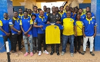 ACP Dela Dzansi with Sammy Anim and the players
