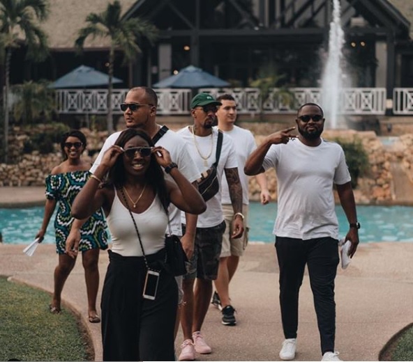 Jerome Agyenim Boateng in the company of some friends