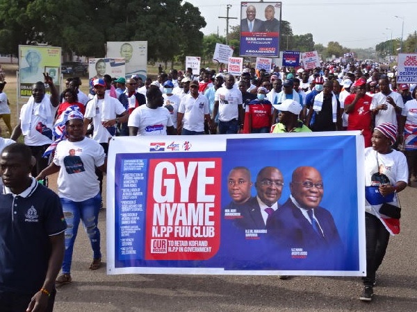 Supporters of the NPP at the Atebubu-Amantin healthwalk