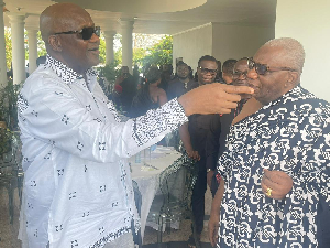 Paul Afoko engages with Boakye Agyarko at the encounter at Jamasi