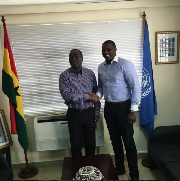 John Dumelo with UNFPA representative