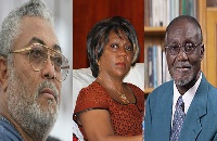 From left: Jerry John Rawlings, Valerie Sawyerr and Dr. Obed Asamoah