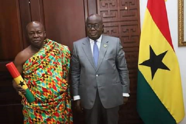 Newly elected House of Chief President with President Akufo-Addo