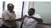 The victim narrating his ordeal to the Joynews presenter