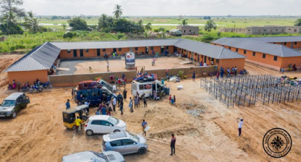 Aerial shot of the newly built estate at Mepe