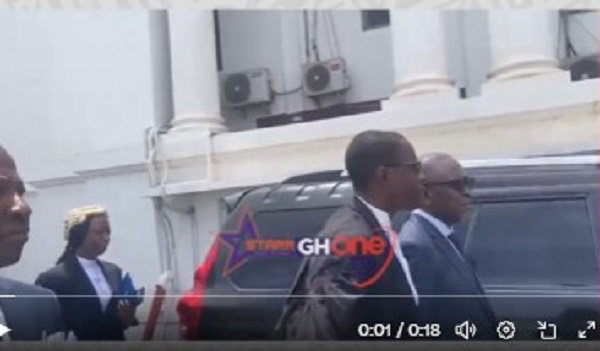 Chief Justice Torkornoo husband's Francis Kofi Torkornoo (in a suit with dark shades) leaving the SC