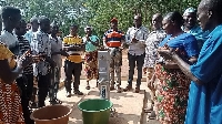 The commissioning of one of the boreholes in Upper Manya Krobo Municipality