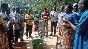 The commissioning of one of the boreholes in Upper Manya Krobo Municipality